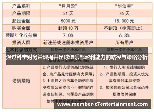 通过科学财务管理提升足球俱乐部盈利能力的路径与策略分析
